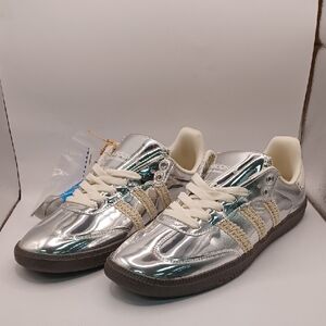 NEW Adidas X Wales Bonner Sambas Silver Sneakers Womens Size 8.5 US IG8181